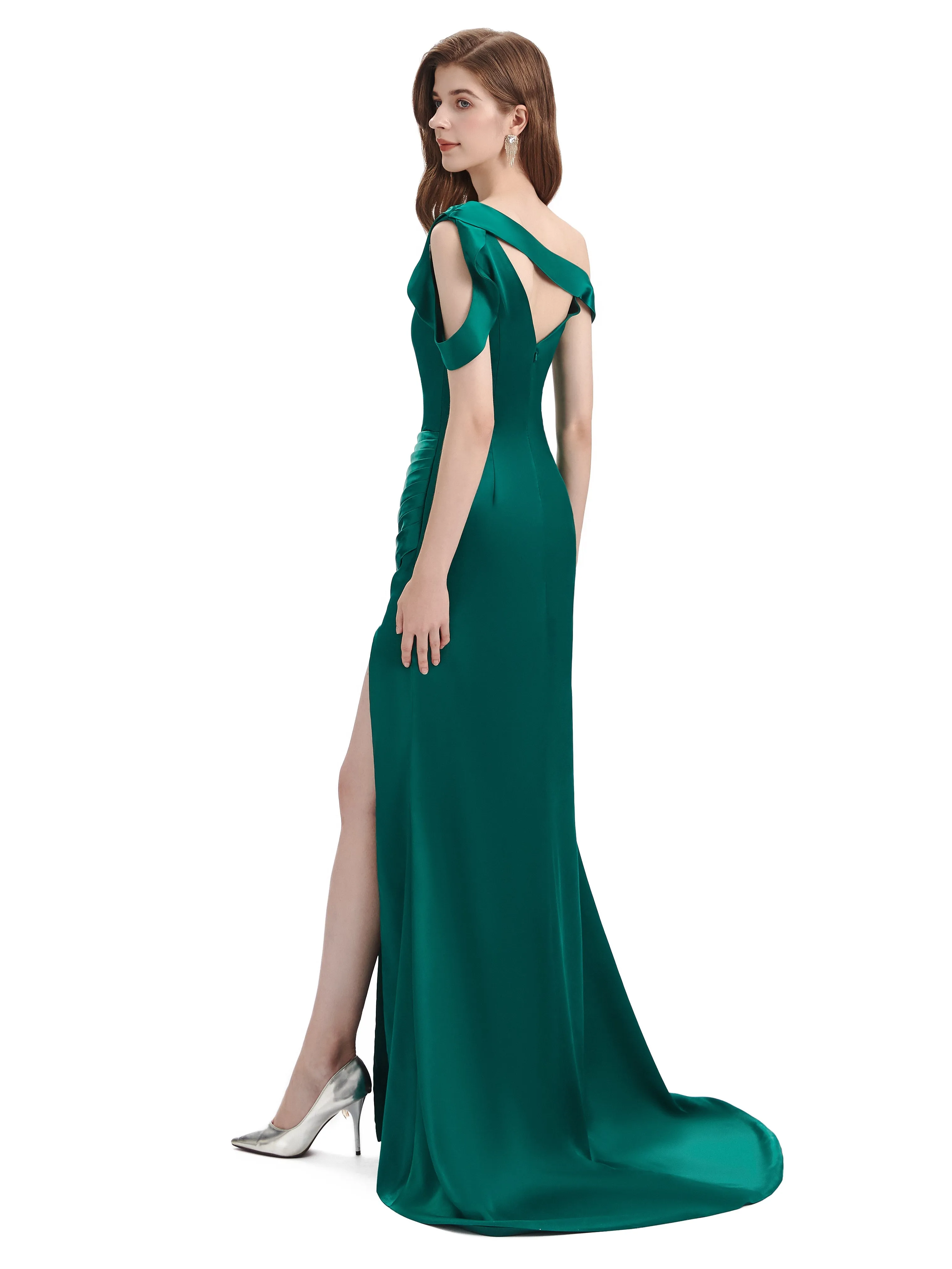 Sexy Soft Satin Unique Maxi Long Mermaid Prom Dresses With Slit sold by ChicSew product image thumbnail 5