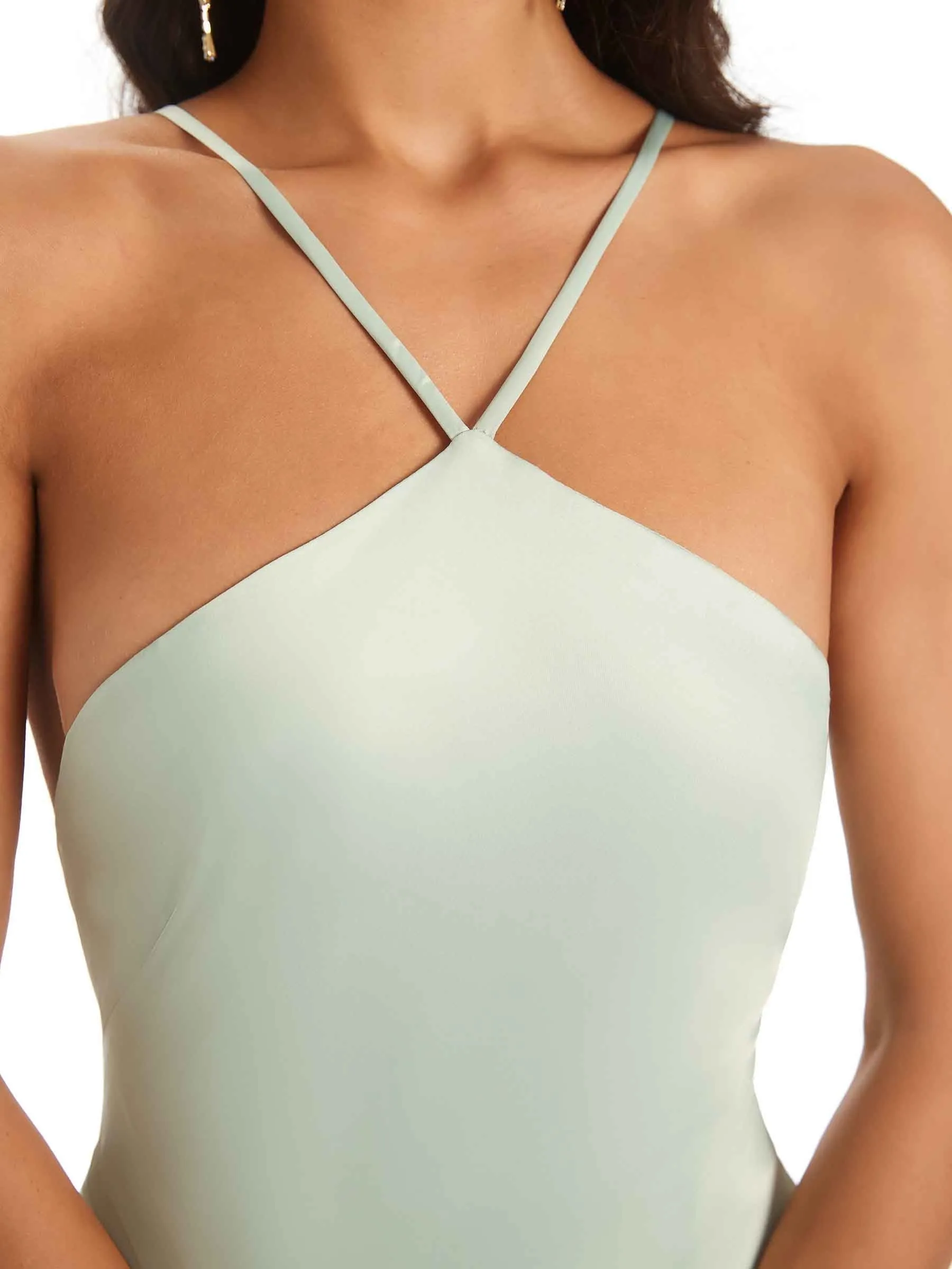 Sexy Satin Side Slit Spaghetti Straps Midi Short Prom Dresses Online sold by ChicSew product image thumbnail 2