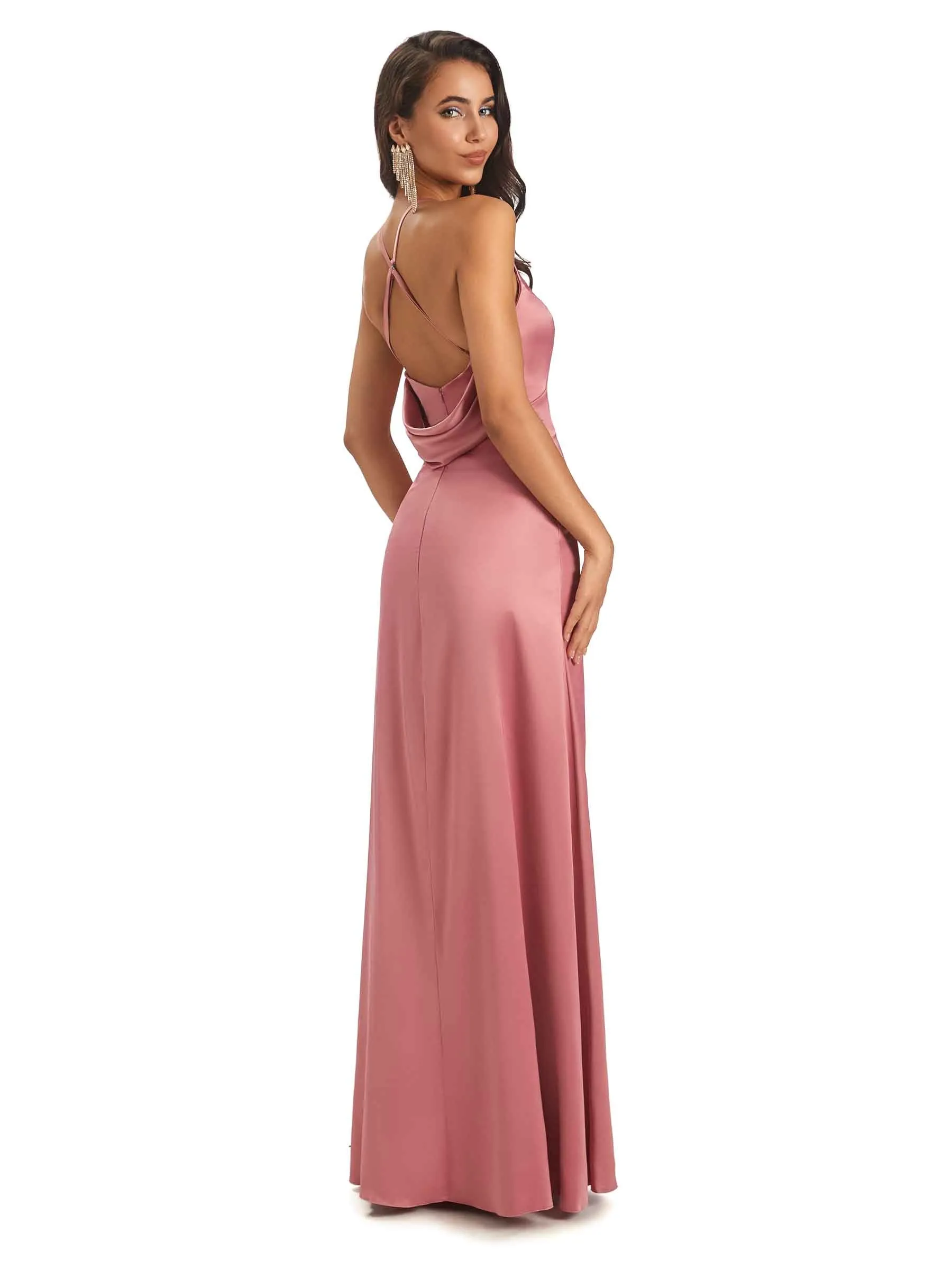 Elegant Soft Satin V-neck Halter Sexy African Prom Dresses Online sold by ChicSew product image thumbnail 5