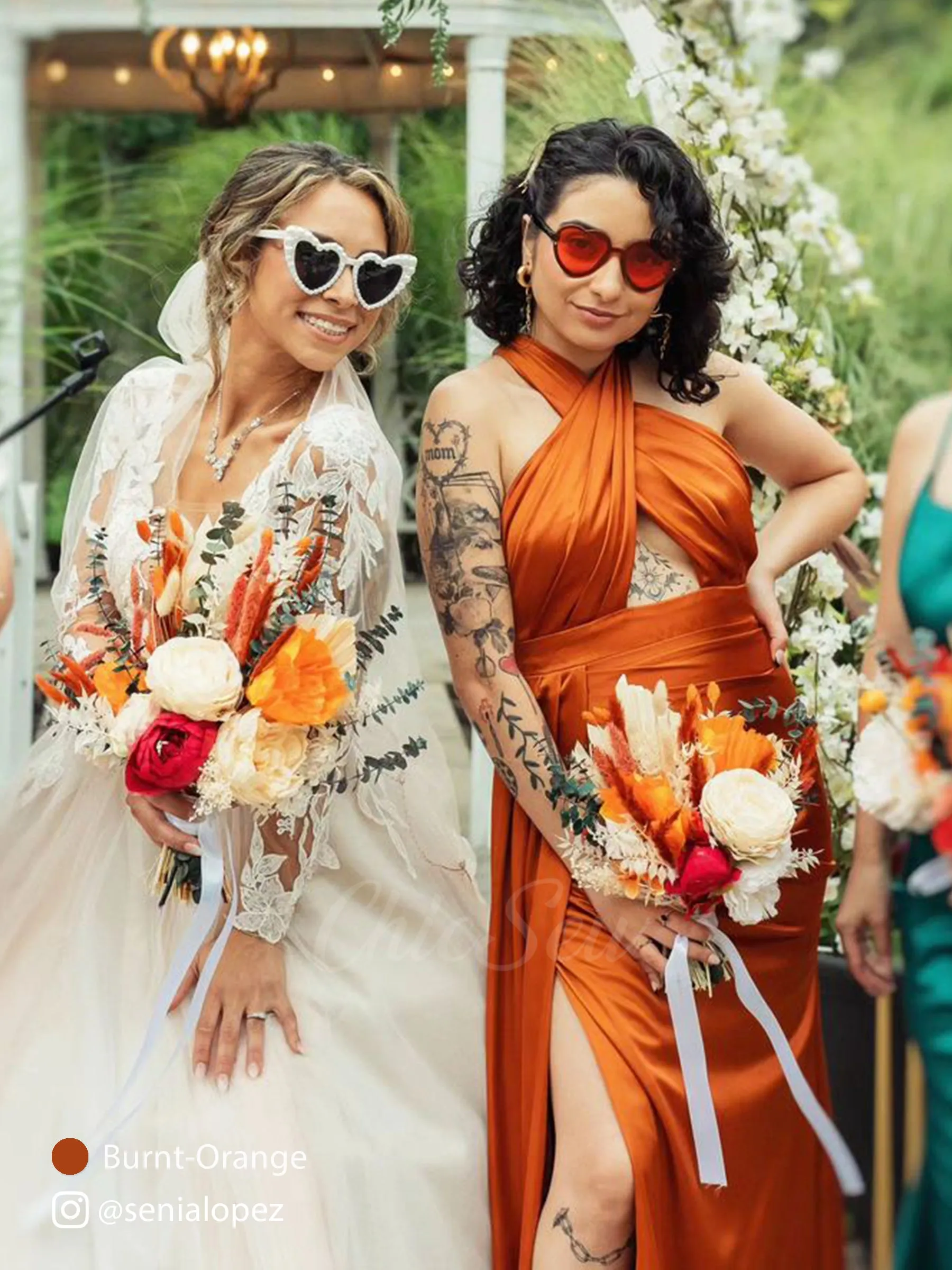 Sexy Soft Satin Halter Side Slit Floor-Length Maxi Mermaid Bridesmaid Dresses Online sold by ChicSew product image thumbnail 3