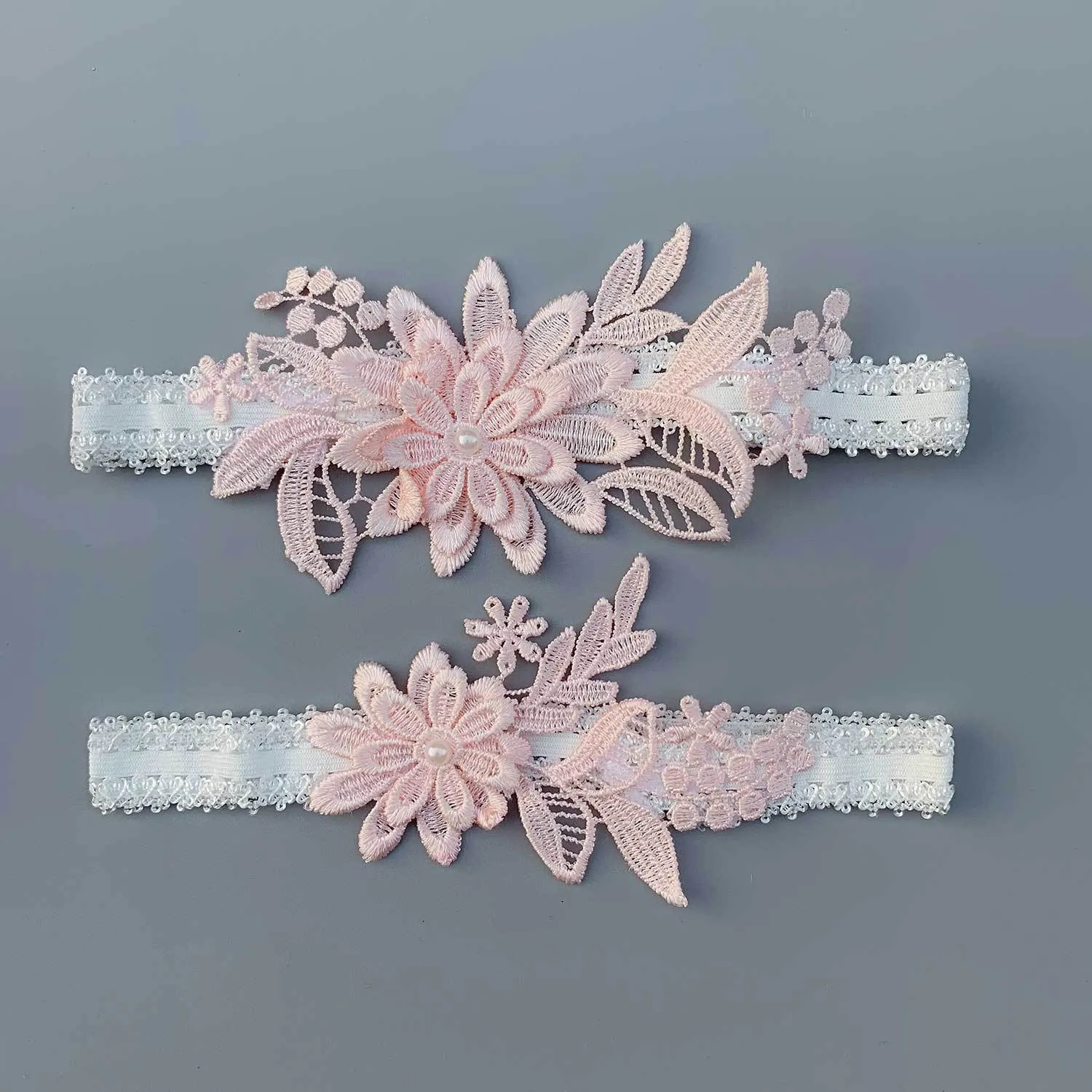 Lace Bridal Garter /Blue Wedding Garter/ Floral Garter Elegant Garter/ Women's Wedding Garter/ Sexy Lace Garter sold by ChicSew product image thumbnail 4
