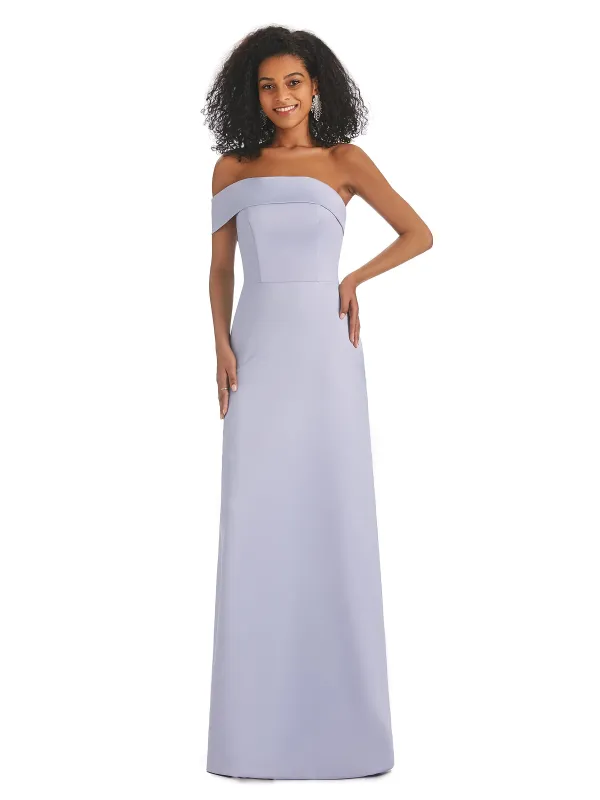 Simple Satin One Shoulder Floor-Length Long African Satin Bridesmaid Dresses sold by ChicSew