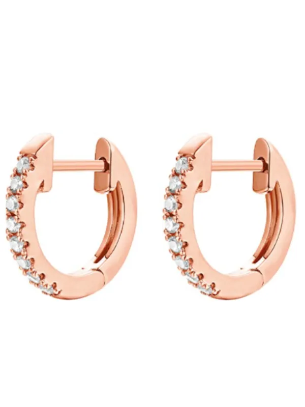 Sterling Silver Deluxe Row of Diamonds Earrings sold by ChicSew product image thumbnail 4