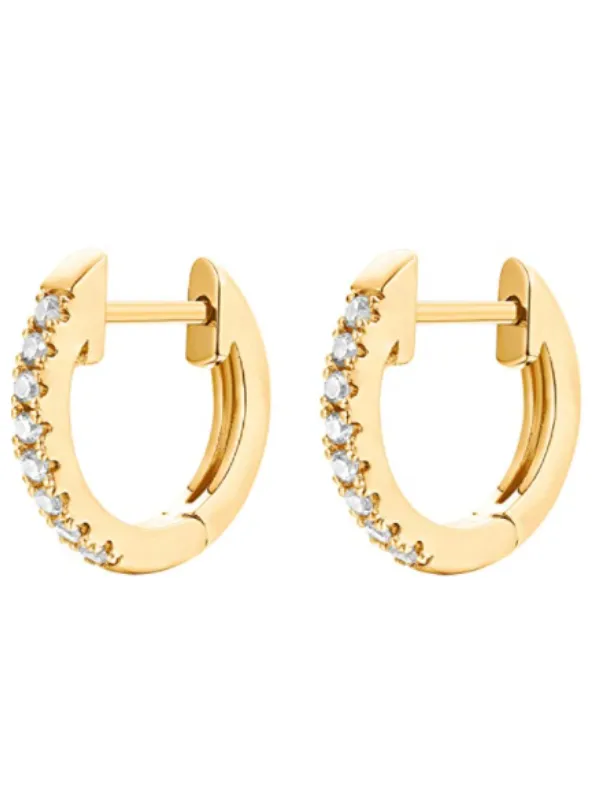 Sterling Silver Deluxe Row of Diamonds Earrings sold by ChicSew product image thumbnail 3