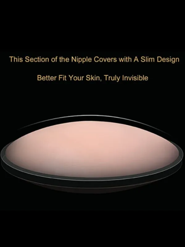 Silicone Nipple Covers - 1 Pair Women's Reusable Adhesive Invisible Pasties Nippleless Covers Round sold by ChicSew product image thumbnail 5