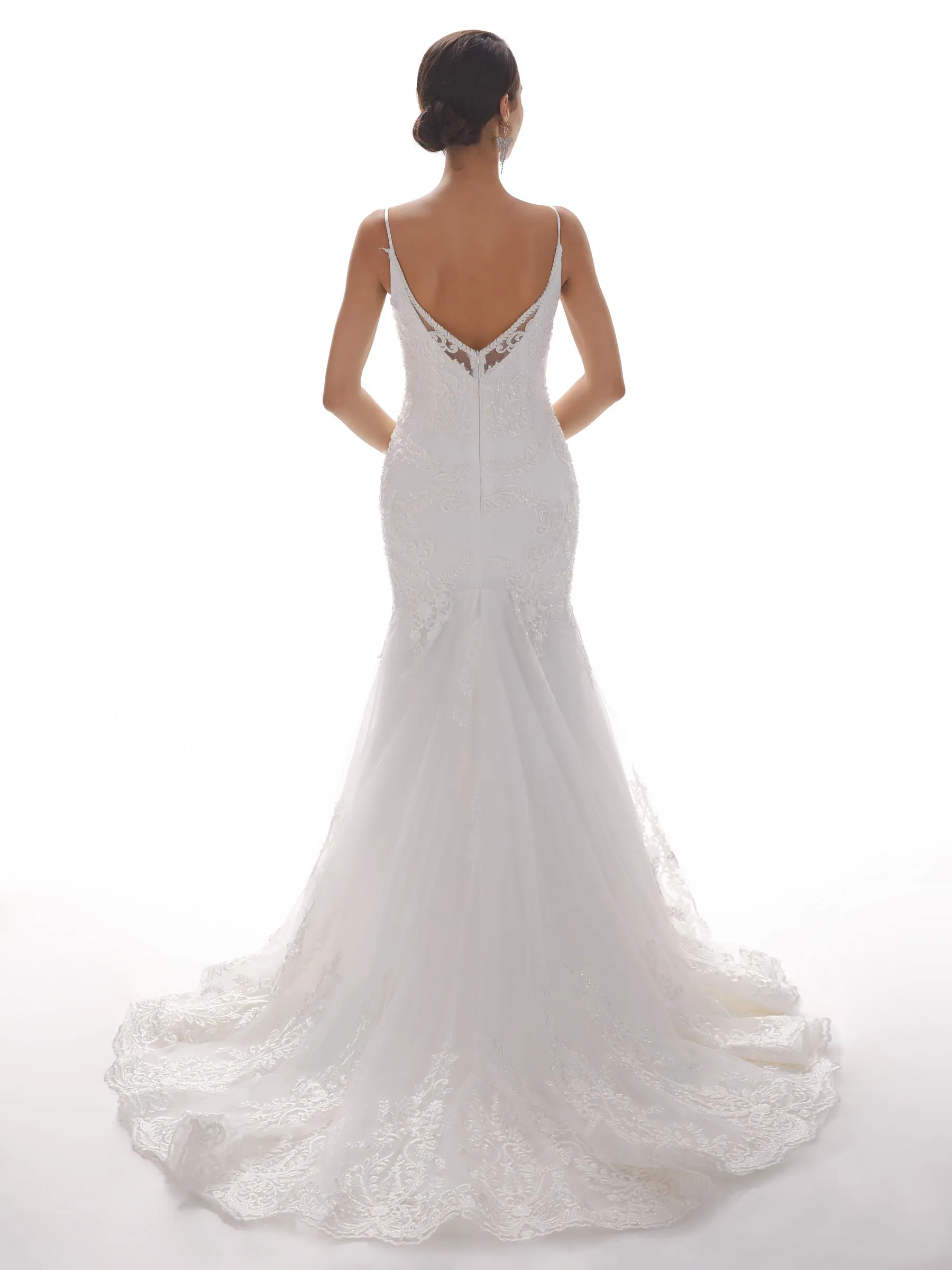 Spaghetti Straps Mermaid Ivory Mermaid Lace Wedding Dresses sold by ChicSew product image thumbnail 5