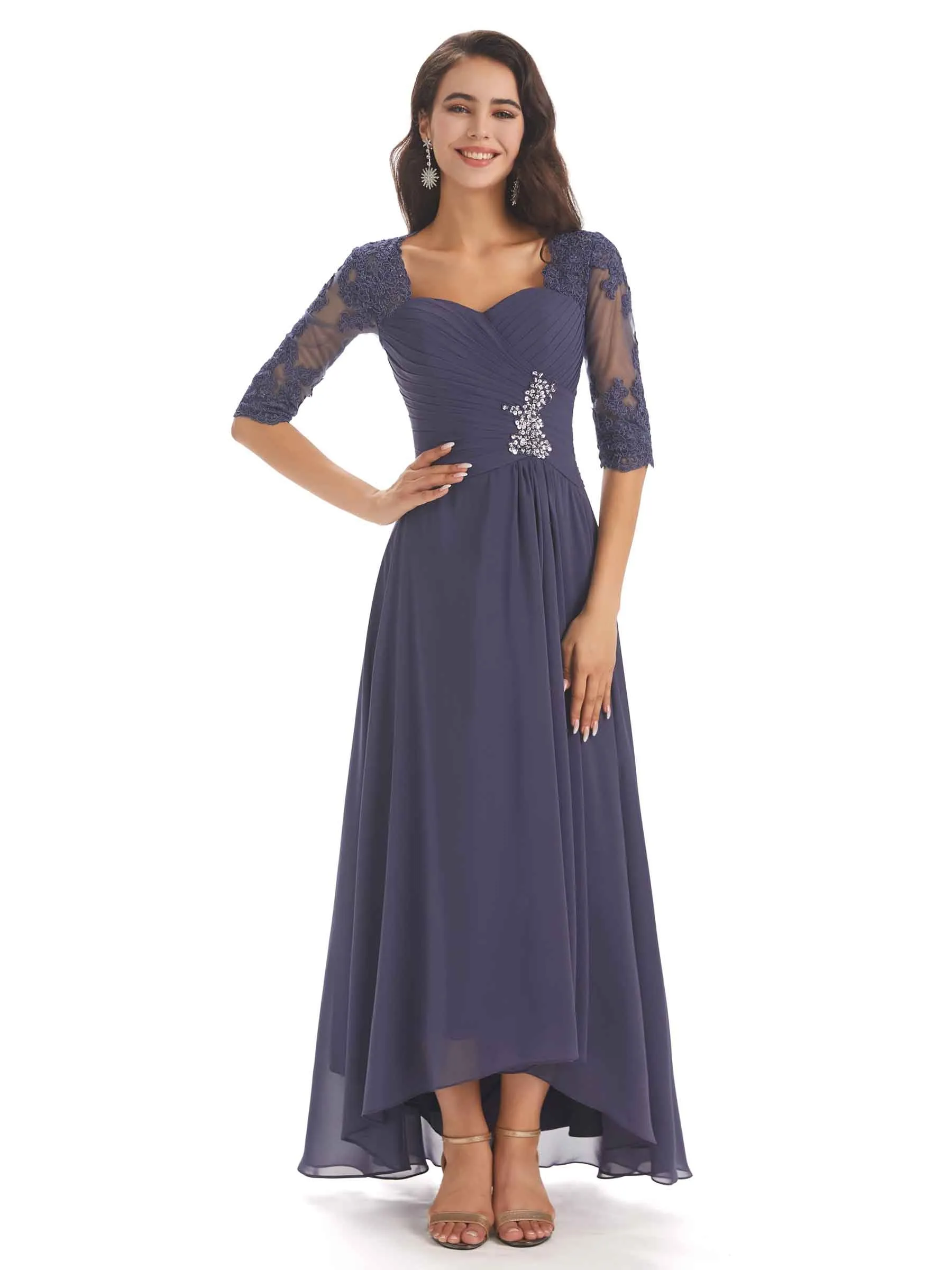 Elegant A-line Chiffon Long Sleeves High-Low Mother of The Bride Dresses sold by ChicSew product image thumbnail 3