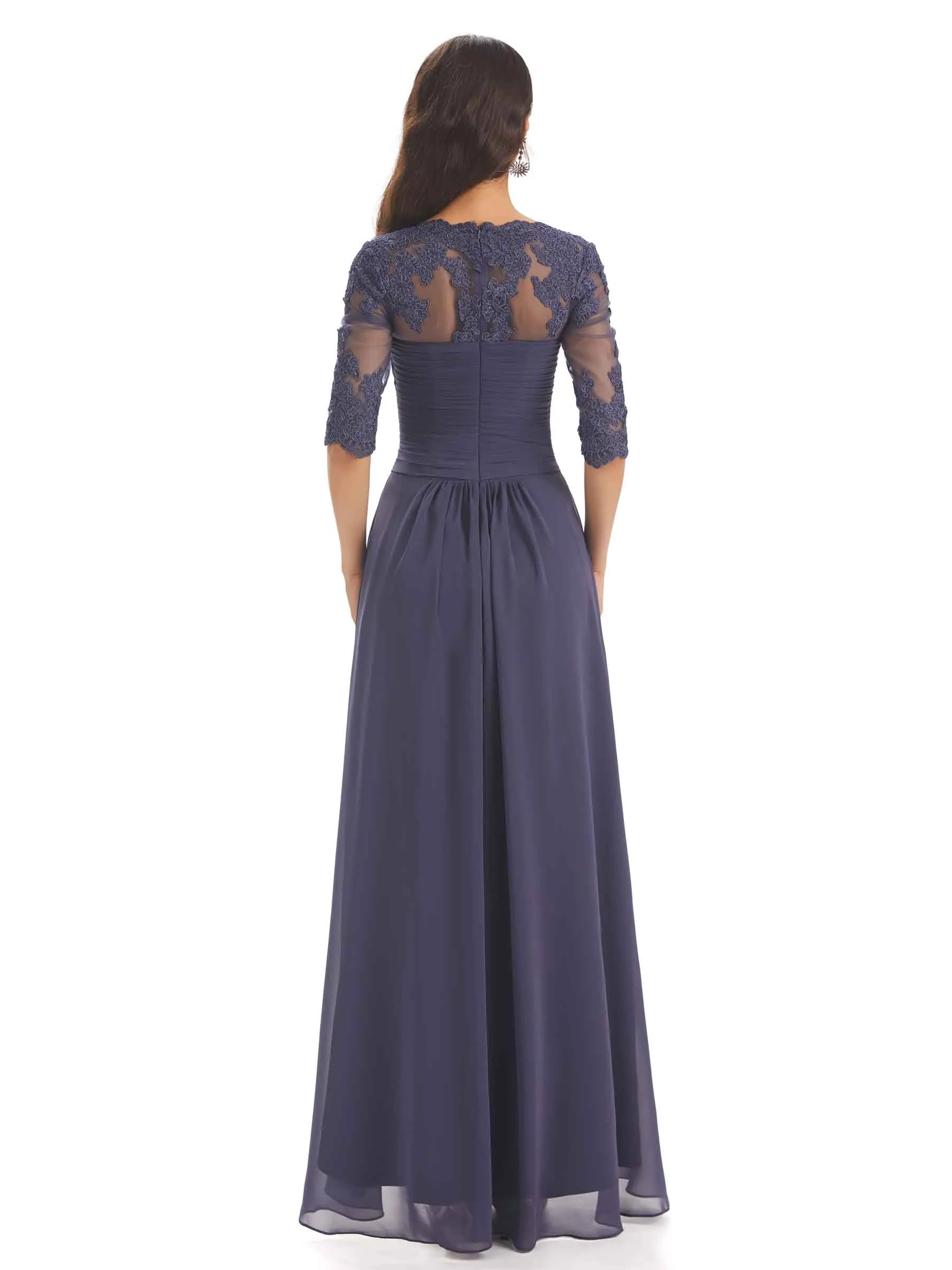 Elegant A-line Chiffon Long Sleeves High-Low Mother of The Bride Dresses sold by ChicSew product image thumbnail 5