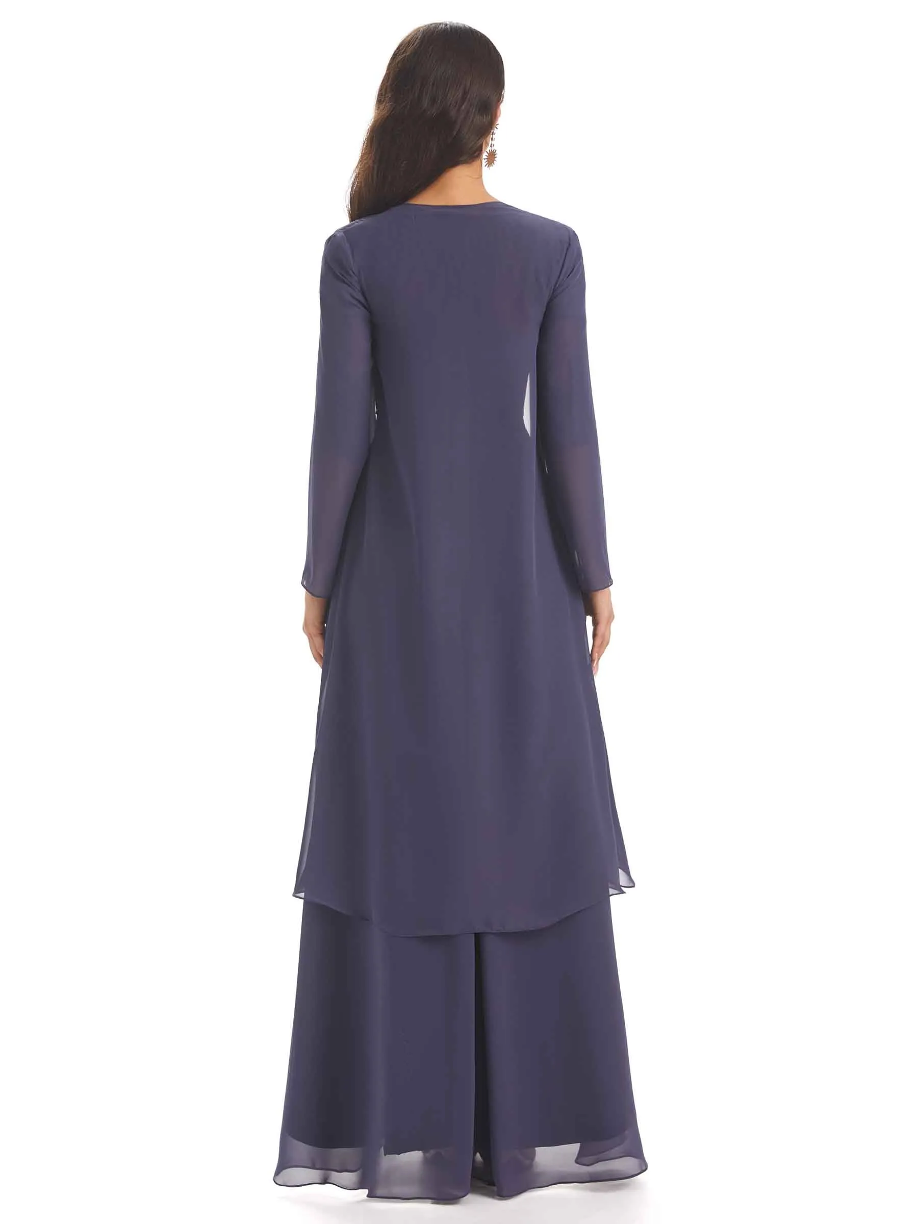 Elegant A-line Chiffon Long Sleeves High-Low Mother of The Bride Dresses sold by ChicSew product image thumbnail 4