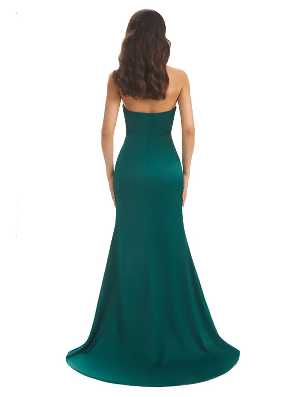 Sexy Side Slit Soft Satin African Modern Long Mermaid Bridesmaid Dresses sold by ChicSew product image thumbnail 4