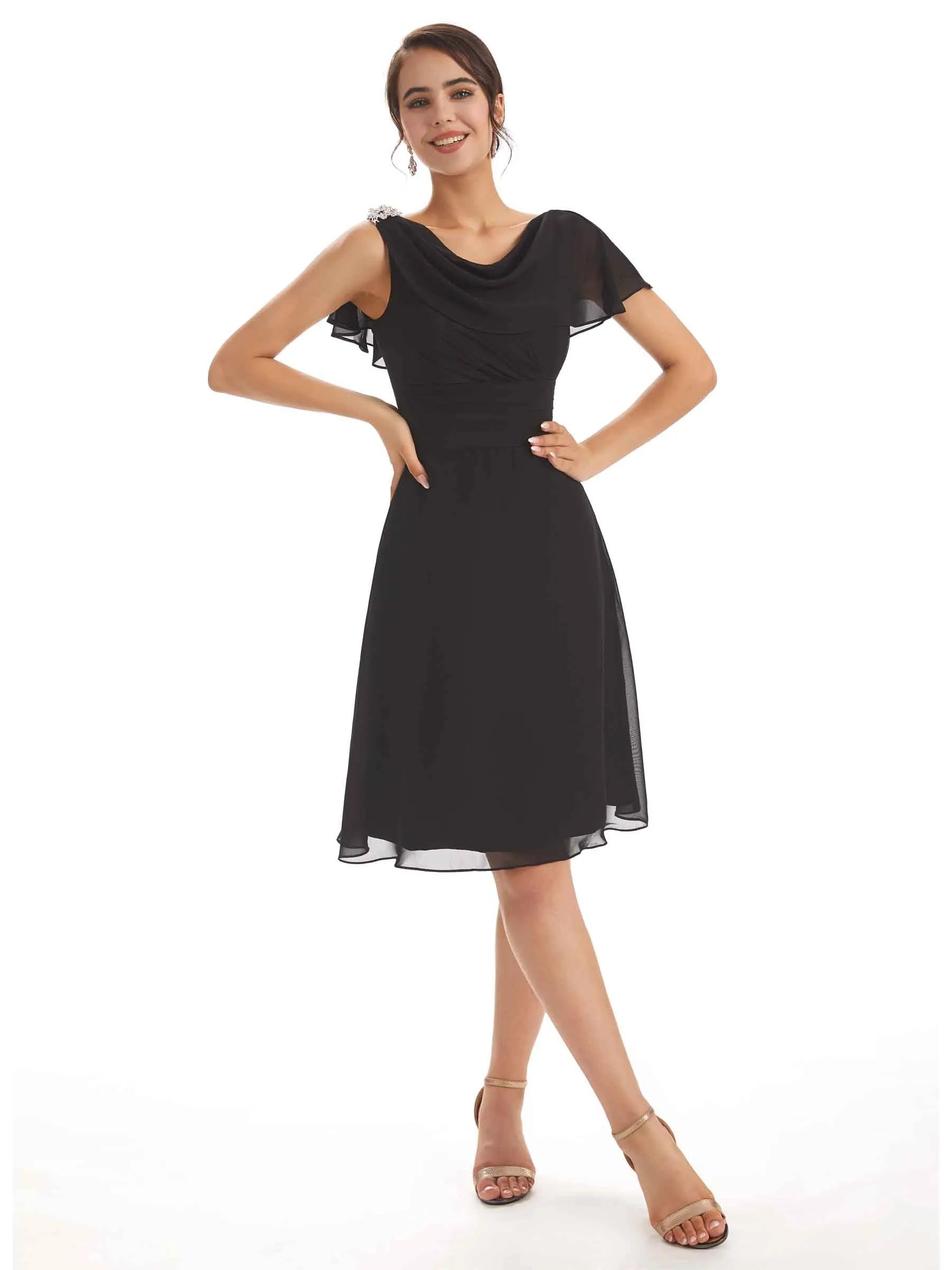 Elegant Short Sleeves Knee-Length A-line Short Mother of The Bride Dresses sold by ChicSew product image thumbnail 2