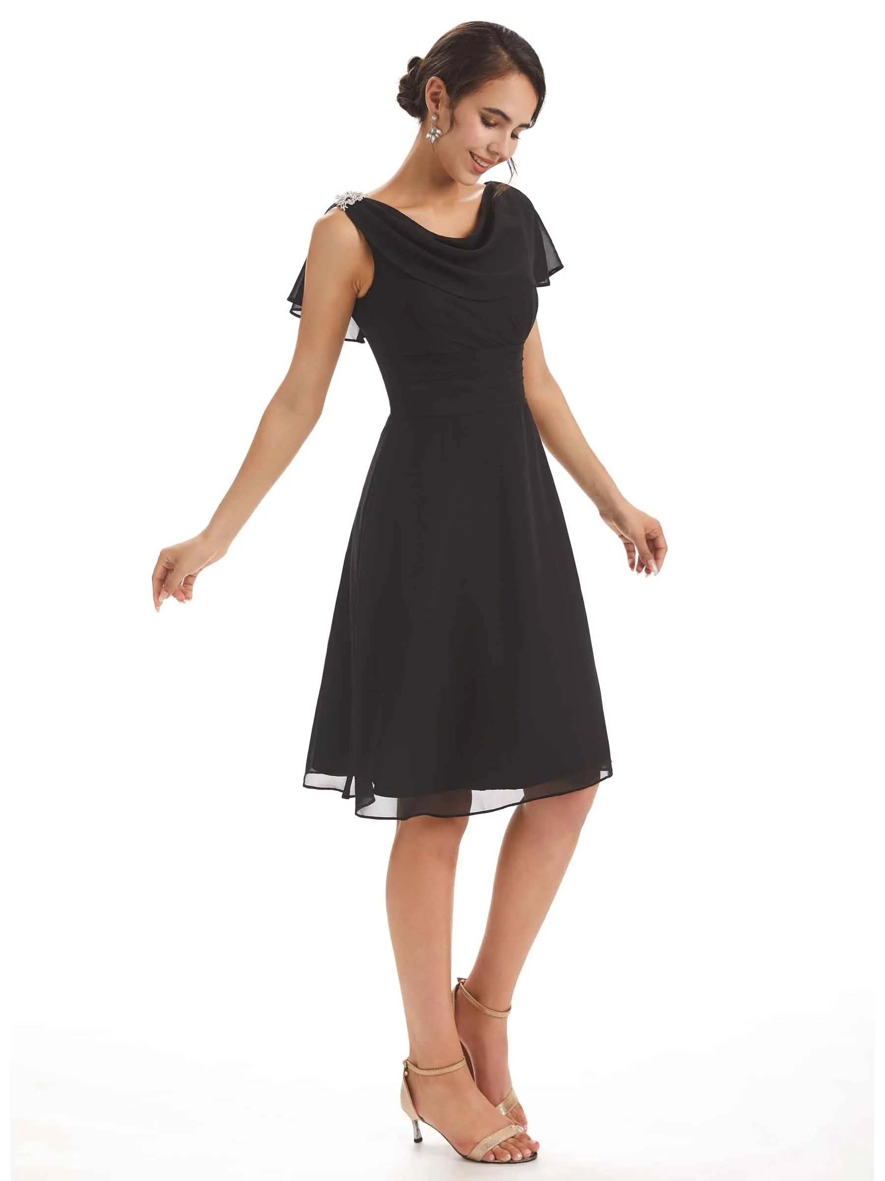 Elegant Short Sleeves Knee-Length A-line Short Mother of The Bride Dresses sold by ChicSew product image thumbnail 3