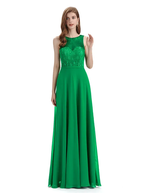 A-line Chiffon Floor-Length Sleeveless Long Bridesmaid Dresses sold by ChicSew product image thumbnail 3