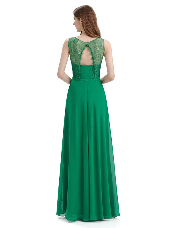 A-line Chiffon Floor-Length Sleeveless Long Bridesmaid Dresses sold by ChicSew product image thumbnail 5