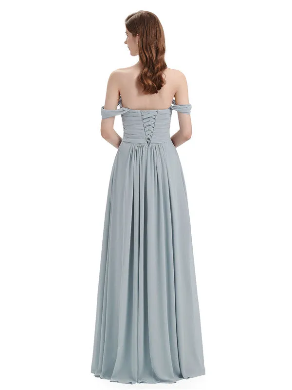 Elegant Off-The-Shoulder Sweetheart Maxi Bridesmaid Dresses Online sold by ChicSew product image thumbnail 3