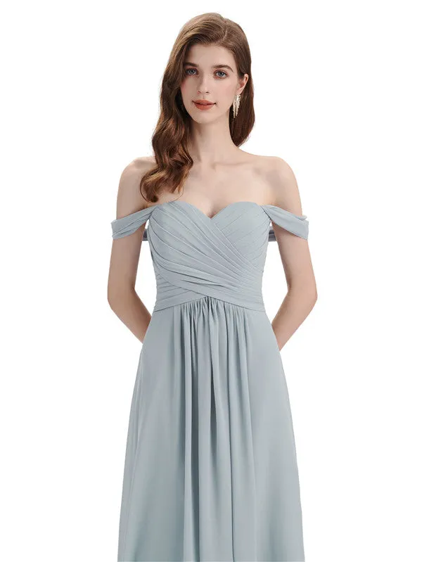 Elegant Off-The-Shoulder Sweetheart Maxi Bridesmaid Dresses Online sold by ChicSew product image thumbnail 2