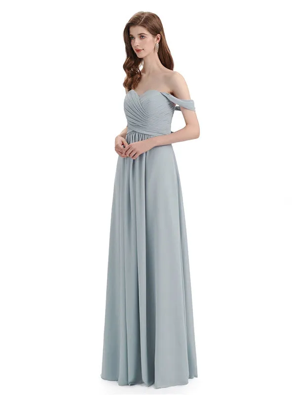 Elegant Off-The-Shoulder Sweetheart Maxi Bridesmaid Dresses Online sold by ChicSew product image thumbnail 4