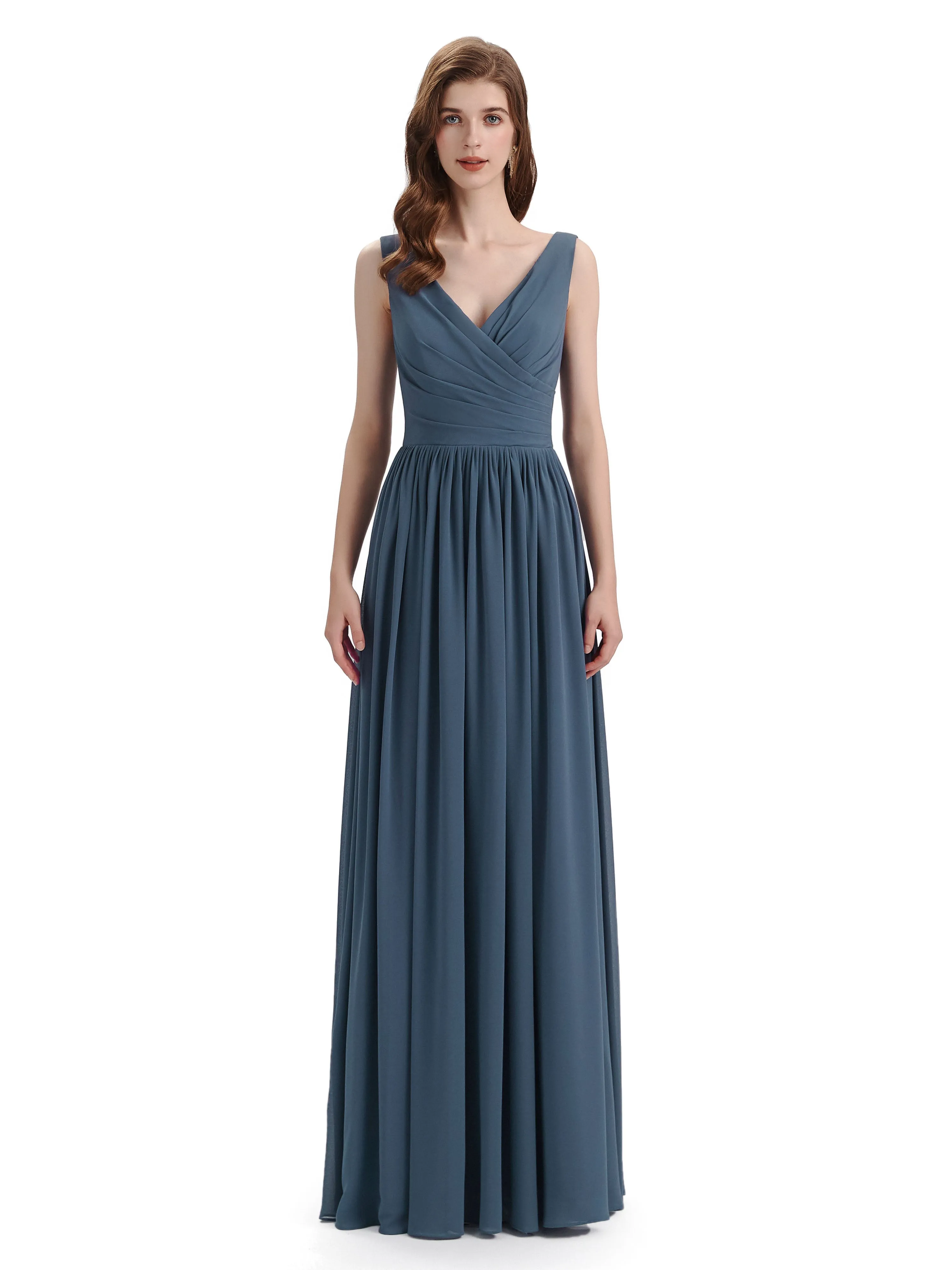 Elegant V-neck Floor Lenght Bridesmaid Dresses sold by ChicSew product image thumbnail 4