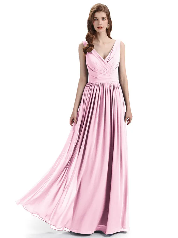 Elegant V-neck Floor Lenght Bridesmaid Dresses sold by ChicSew product image thumbnail 5