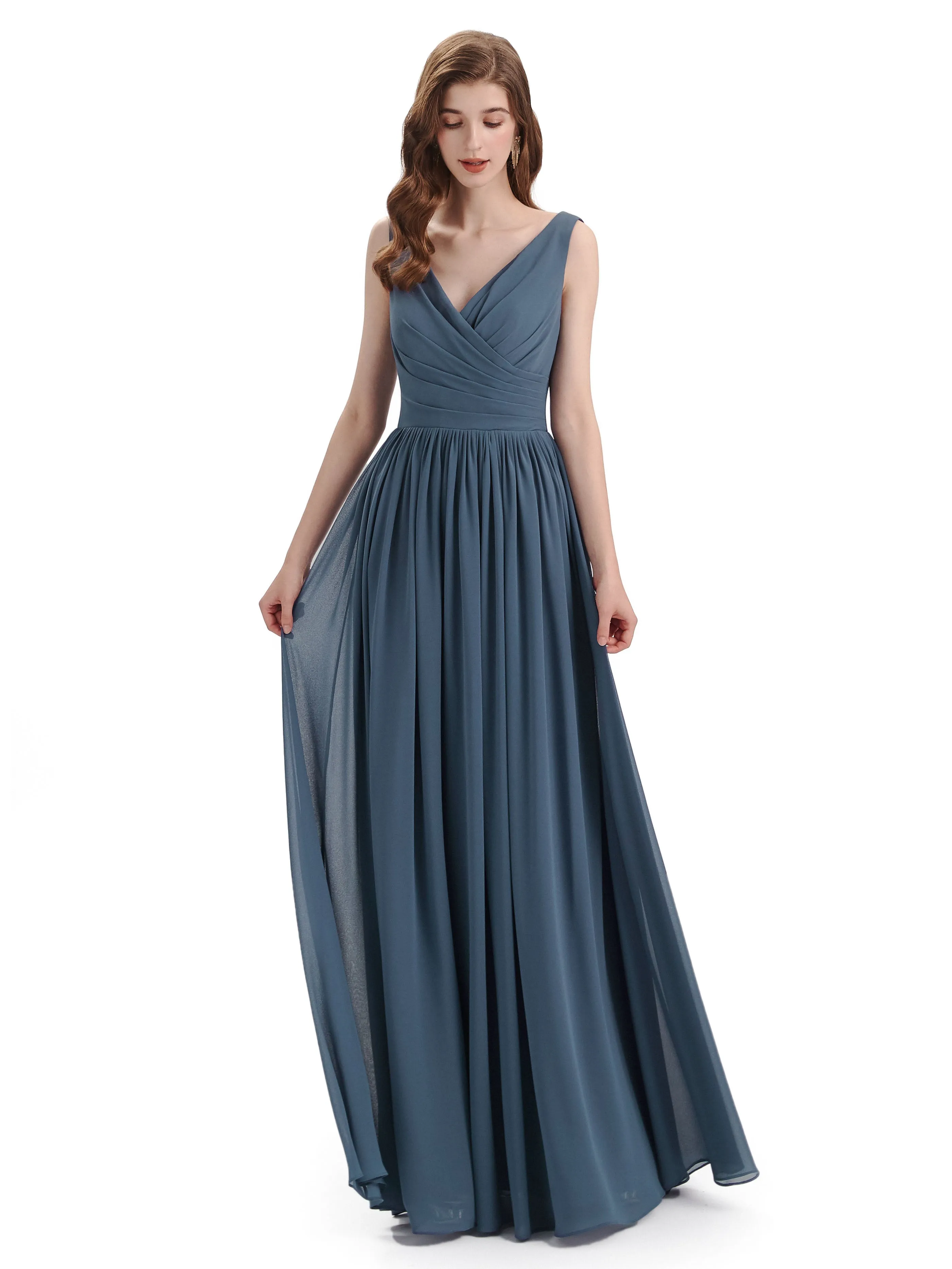 Elegant V-neck Floor Lenght Bridesmaid Dresses sold by ChicSew