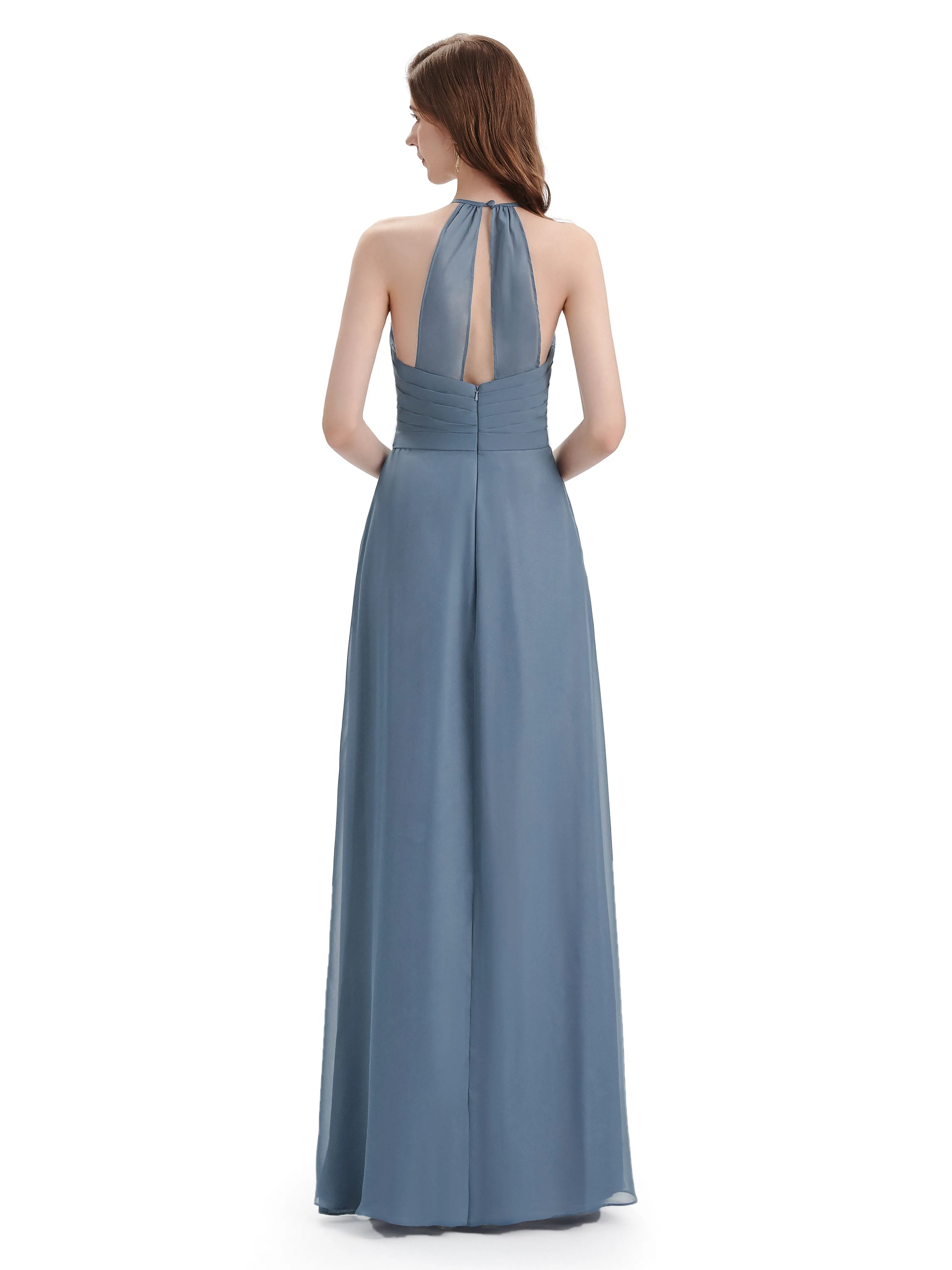 Charming Halter V-neck Floor Length Bridesmaid Dresses sold by ChicSew product image thumbnail 4