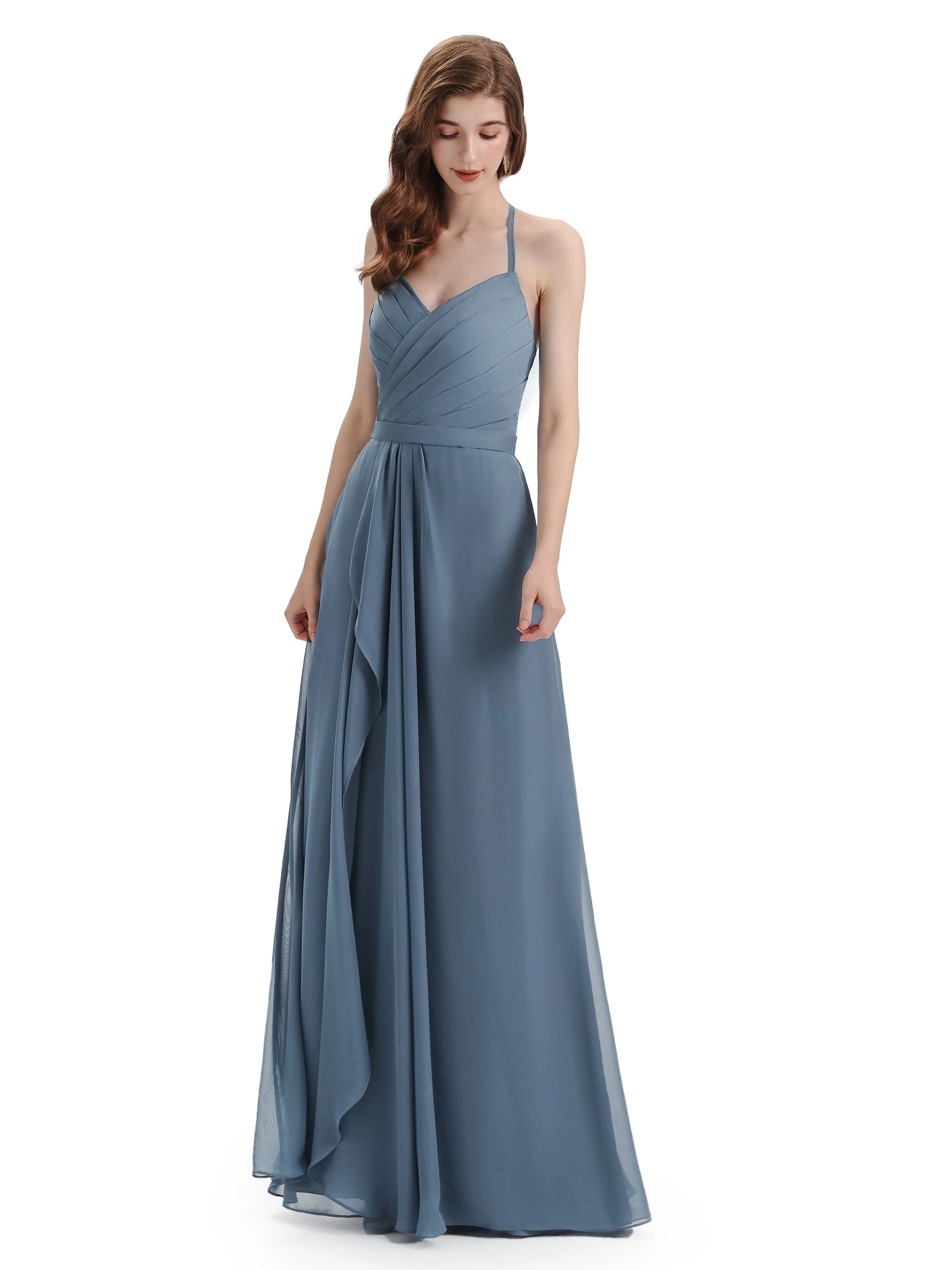 Charming Halter V-neck Floor Length Bridesmaid Dresses sold by ChicSew product image thumbnail 5