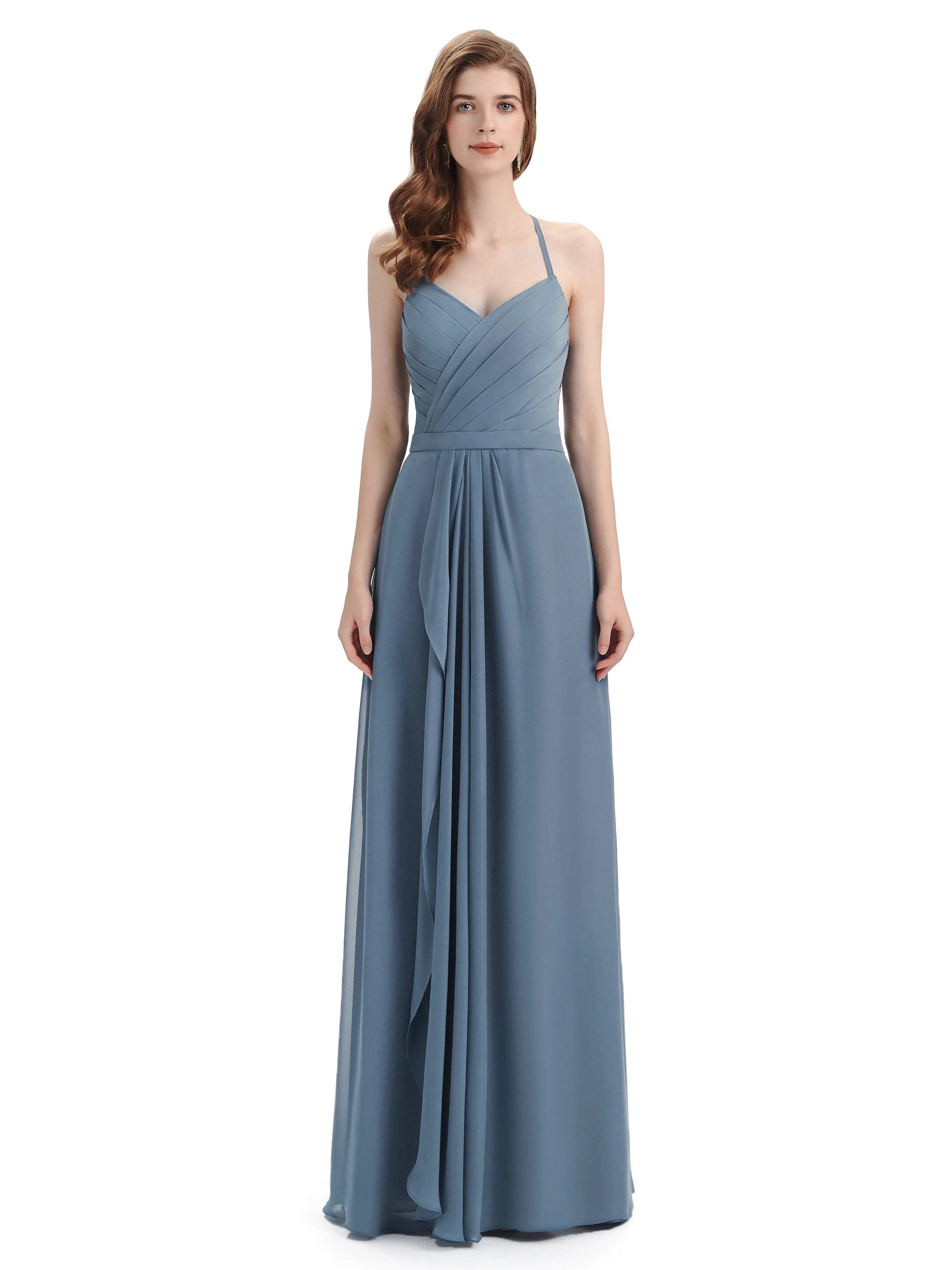 Charming Halter V-neck Floor Length Bridesmaid Dresses sold by ChicSew product image thumbnail 3