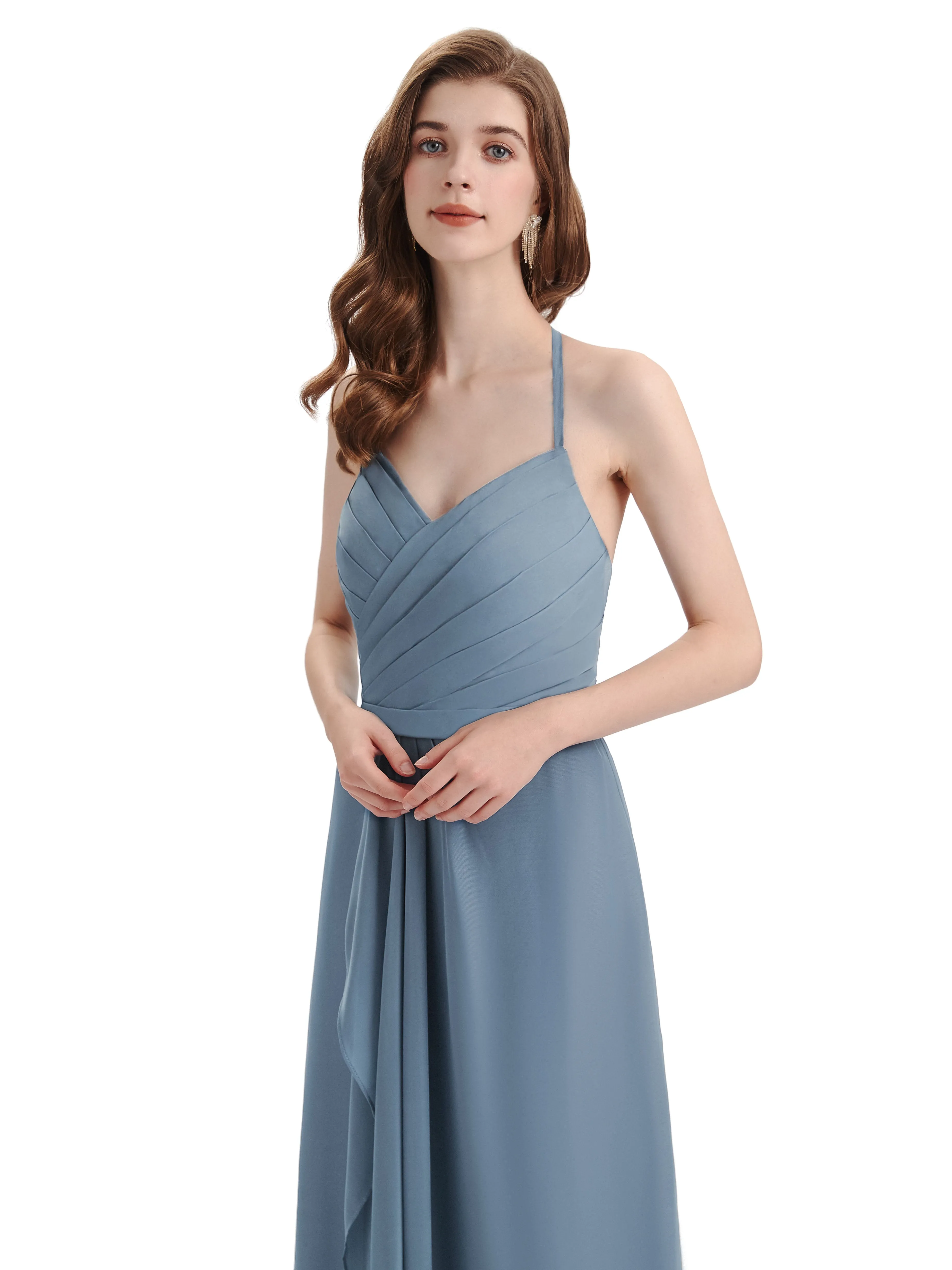 Charming Halter V-neck Floor Length Bridesmaid Dresses sold by ChicSew product image thumbnail 2