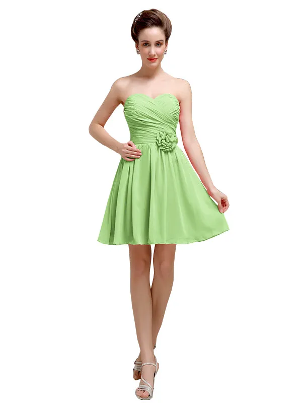 Sweetheart A-Line Short Chiffon Bridesmaid Dresses sold by ChicSew