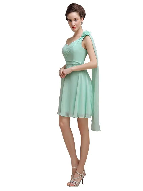 One Shoulder Chiffon Short Bridesmaid Dresses sold by ChicSew product image thumbnail 4