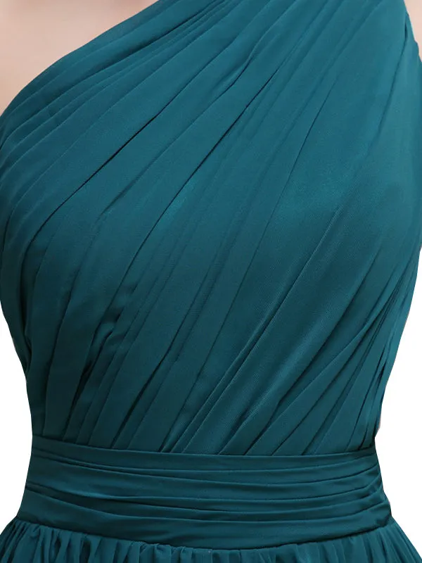 Simple One-shoulder Chiffon Long Bridesmaid Dresses sold by ChicSew product image thumbnail 3