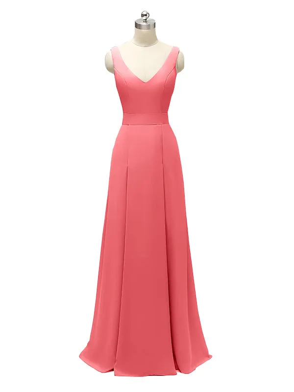 Fashion A-line V-neck Chiffon Bridesmaid Dresses sold by ChicSew product image thumbnail 3