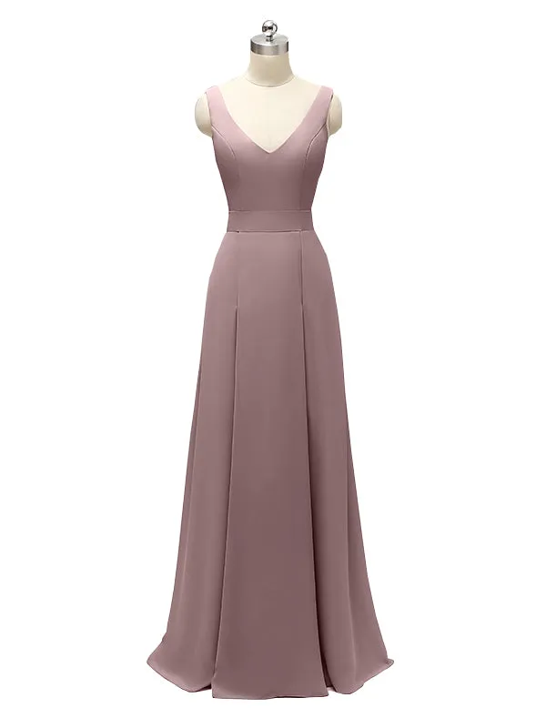 Fashion A-line V-neck Chiffon Bridesmaid Dresses sold by ChicSew product image thumbnail 4
