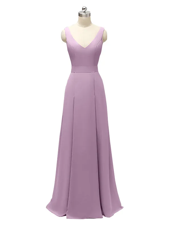 Fashion A-line V-neck Chiffon Bridesmaid Dresses sold by ChicSew