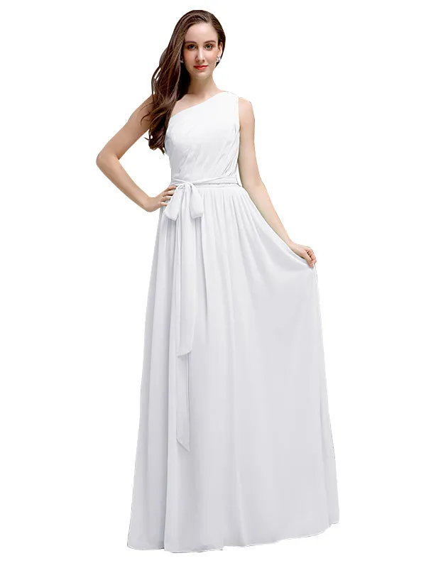 A-line One-shoulder Long Bridesmaid Dresses sold by ChicSew product image thumbnail 3
