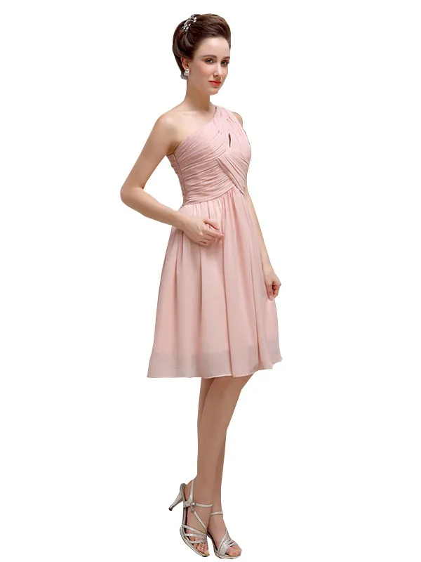 Pretty One-shoulder A-line Knee-Length Bridesmaid Dresses sold by ChicSew product image thumbnail 2
