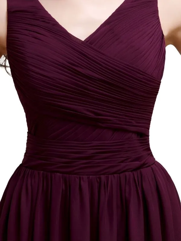 Chiffon Shoulder Strap A-line Floor-Length Bridesmaid Dresses sold by ChicSew product image thumbnail 2