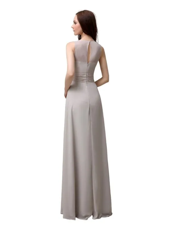 Shoulder Strap A-line Chiffon Floor-Length Long Bridesmaid Dresses sold by ChicSew product image thumbnail 3