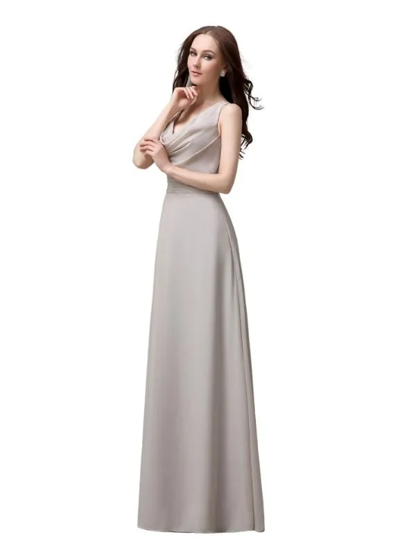 Shoulder Strap A-line Chiffon Floor-Length Long Bridesmaid Dresses sold by ChicSew product image thumbnail 4
