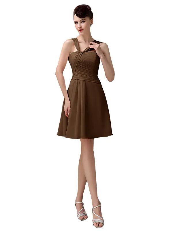 Simple A-line Knee-length Chiffon Short Bridesmaid Dresses sold by ChicSew product image thumbnail 5