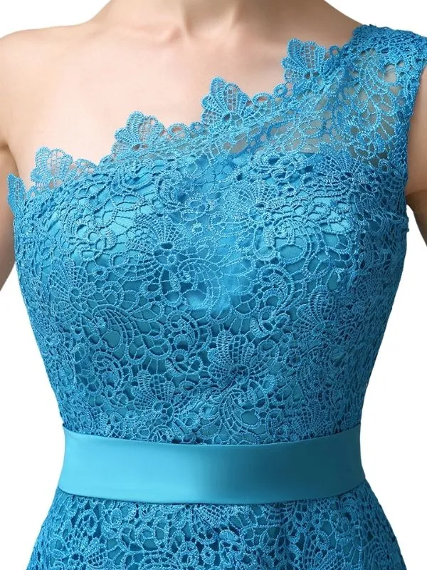 Charming Lace One-shoulder Short Bridesmaid Dresses sold by ChicSew product image thumbnail 2