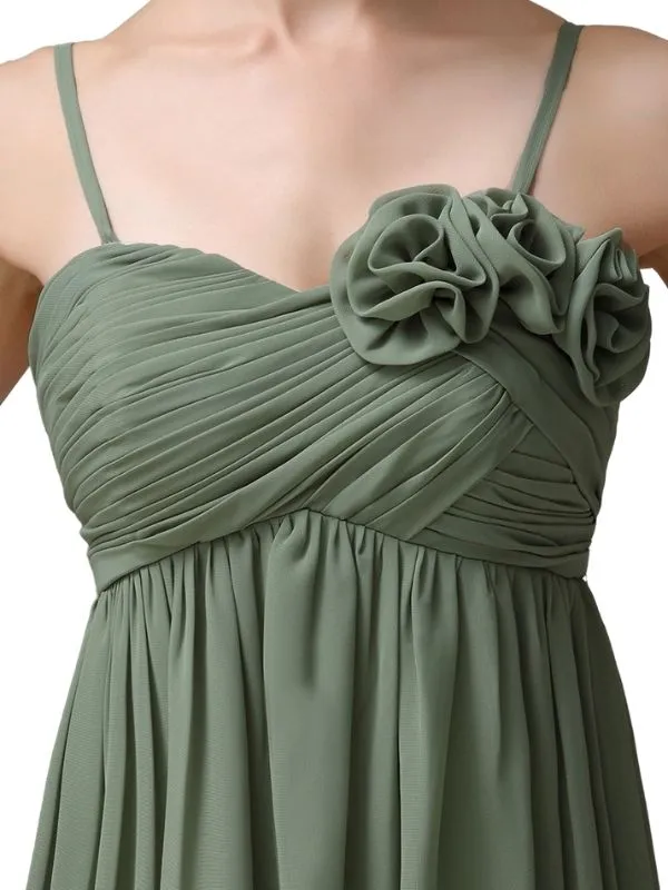 Spaghetti Straps A-line Sweetheart Chiffon Short Bridesmaid Dresses sold by ChicSew product image thumbnail 2