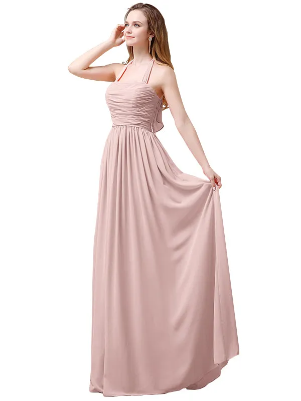 Elegant Hatler A-line Chiffon Floor-Length Long Bridesmaid Dresses sold by ChicSew