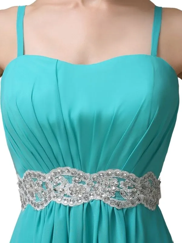 Spaghetti Straps Sweetheart A-line Chiffon Appliques Short Bridesmaid Dresses sold by ChicSew product image thumbnail 2
