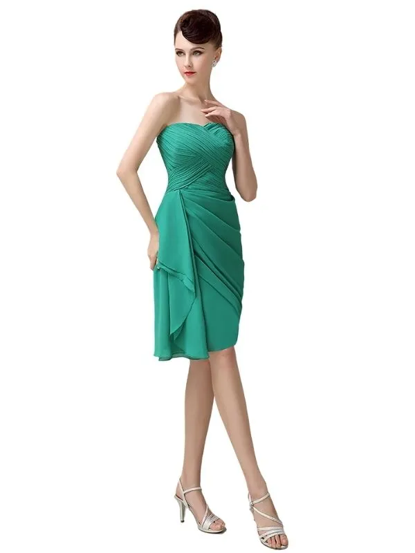 Elegant Sweetheart Chiffon Backless Sheath Short Bridesmaid Dresses sold by ChicSew product image thumbnail 3