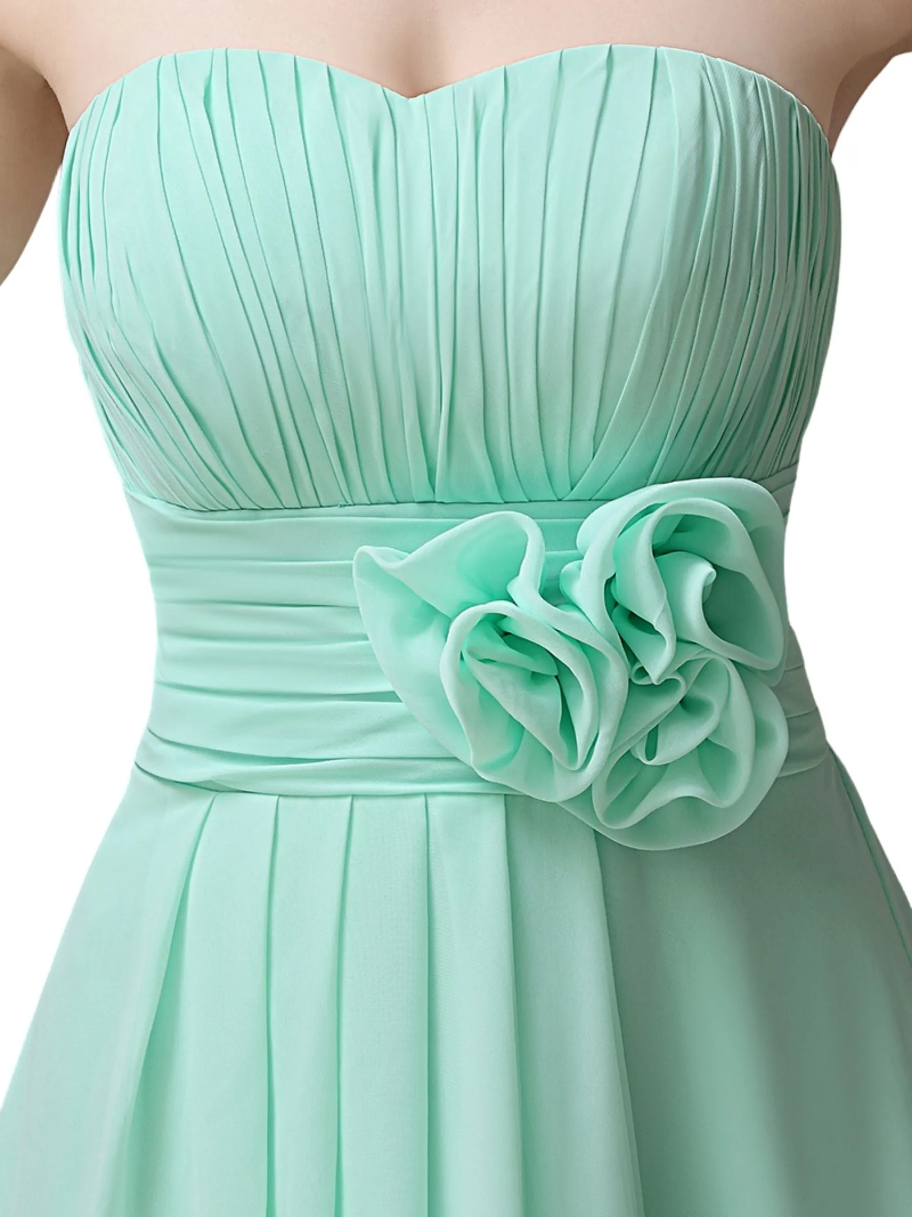 Sweatheart A-line Chiffon Short Bridesmaid Dresses with flower sold by ChicSew product image thumbnail 2