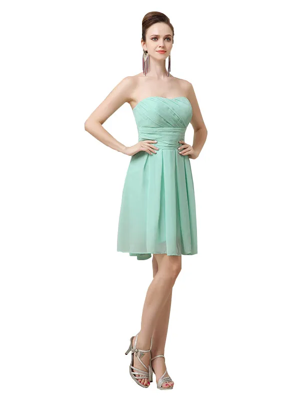 Popular Chiffon Sweetheart Knee-Length Short Bridesmaid Dresses sold by ChicSew