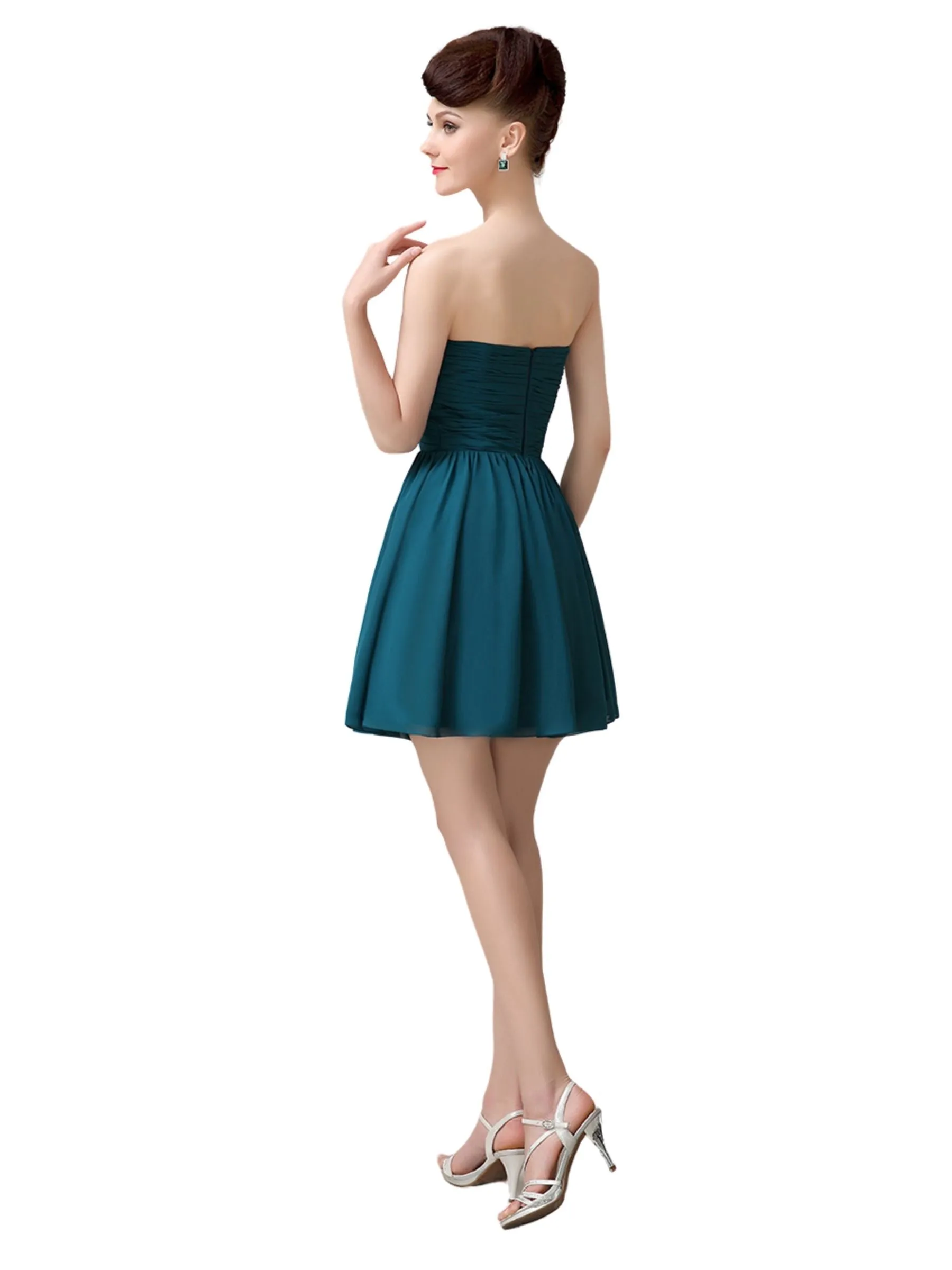 Popular Chiffon A-line Sweetheart Mini Short Bridesmaid Dresses sold by ChicSew product image thumbnail 3