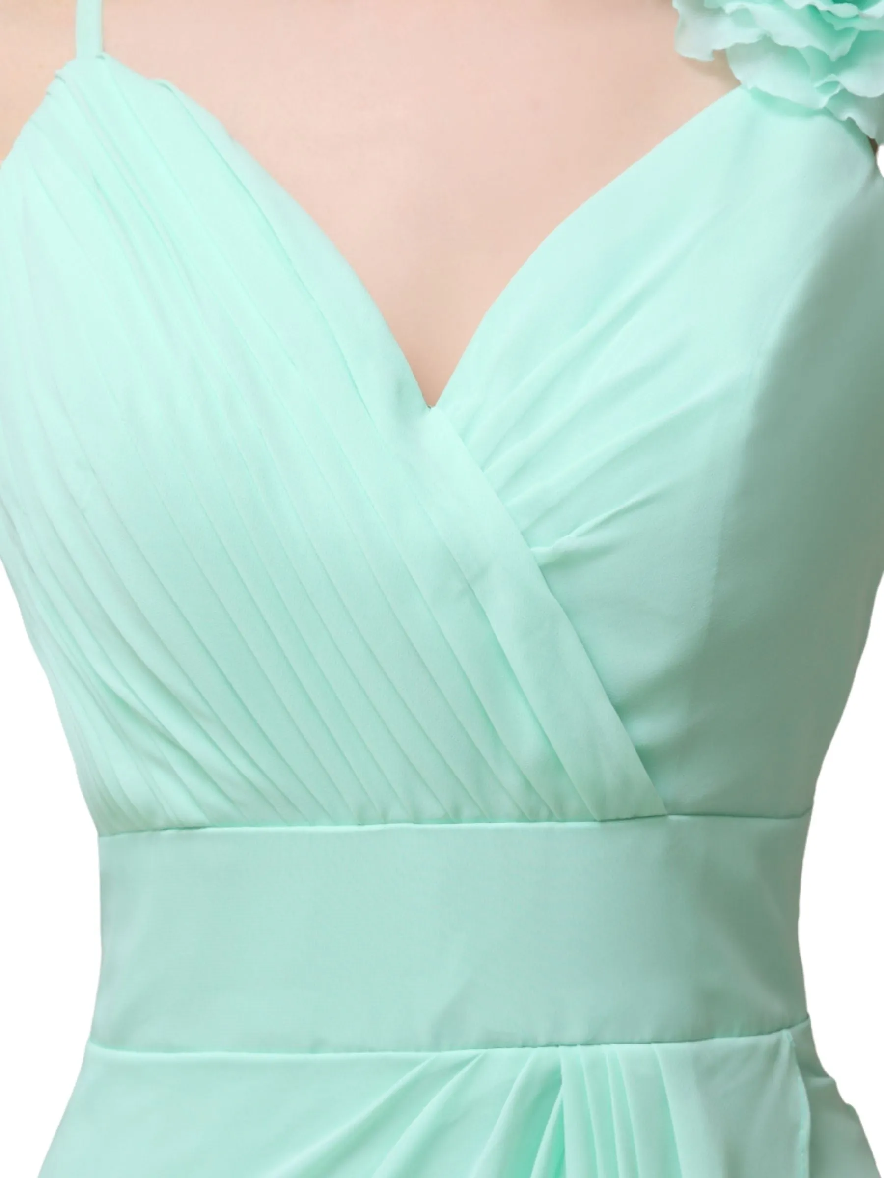 V-neck A-line Simple Chiffon Floor-Length Long Bridesmaid Dresses sold by ChicSew product image thumbnail 2