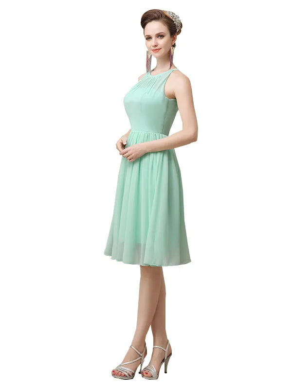 Halter A-line Knee-Length Chiffon Short Bridesmaid Dresses sold by ChicSew product image thumbnail 4